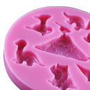 Silicone Fondant Cake Mould - Birthday Cakes Party Decorating Tool - Cute Mini Dinosaurs Chocolate Molds