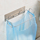 23 x 13cm Silver Stainless Steel Garbage Bag Rack Hanging Trash Rubbish Storage Holder Home