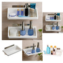 Easy Eco Life Suction Cup Floating Shelf Bathroom Shower Rack Window Mirror Wall Corner Mounted