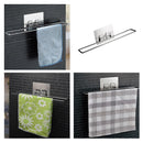 Towel Bar Self Adhesive Bathroom Brushed Stainless Steel Bath Wall Shelf Rack Hanging Towel Stick On Sticky Hanger Contemporary Style