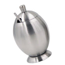 Sugar Bowl, Pepper Salt Dispenser, Seasoning Bowl, Spices Bowl, Stainless Steel Sugar Bowl with Lid and Spoon, 400ml, Silver