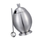 Sugar Bowl, Pepper Salt Dispenser, Seasoning Bowl, Spices Bowl, Stainless Steel Sugar Bowl with Lid and Spoon, 400ml, Silver