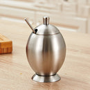 Sugar Bowl, Pepper Salt Dispenser, Seasoning Bowl, Spices Bowl, Stainless Steel Sugar Bowl with Lid and Spoon, 400ml, Silver