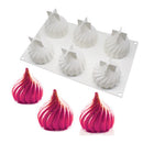 6 Holes Silicone Mold For Chocolate Cake Jelly Pudding Handmade Soap Whirlwind Shape