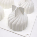 6 Holes Silicone Mold For Chocolate Cake Jelly Pudding Handmade Soap Whirlwind Shape