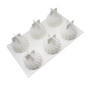 6 Holes Silicone Mold For Chocolate Cake Jelly Pudding Handmade Soap Whirlwind Shape