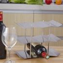 Creative Stainless Steel 9 Bottle Wine Rack Kitchen Bar Storage Tray Holder