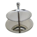 2 Tier Stainless Steel Cake Stand Fruit Plate Wedding Birthday Party Decor