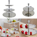 2 Tier Stainless Steel Cake Stand Fruit Plate Wedding Birthday Party Decor