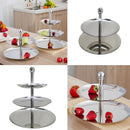 2 Tier Stainless Steel Cake Stand Fruit Plate Wedding Birthday Party Decor