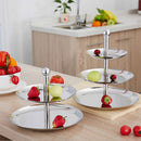 2 Tier Stainless Steel Cake Stand Fruit Plate Wedding Birthday Party Decor