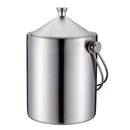Ice Bucket, Insulated Stainless Steel Double Walled Ice Bucket with Lid, Stainless Steel Ice Tongs Set, Silver