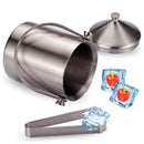Ice Bucket, Insulated Stainless Steel Double Walled Ice Bucket with Lid, Stainless Steel Ice Tongs Set, Silver