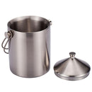 Ice Bucket, Insulated Stainless Steel Double Walled Ice Bucket with Lid, Stainless Steel Ice Tongs Set, Silver