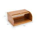Wooden Roll Top Bread Box Large Capacity Bread Holder Bin, Vintage Kitchen Rack Food Storage Container for Loaf, Pastry, Snacks
