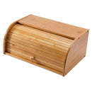 Wooden Roll Top Bread Box Large Capacity Bread Holder Bin, Vintage Kitchen Rack Food Storage Container for Loaf, Pastry, Snacks