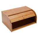 Wooden Roll Top Bread Box Large Capacity Bread Holder Bin, Vintage Kitchen Rack Food Storage Container for Loaf, Pastry, Snacks