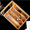 Bamboo Drawer Organizer, Premium Cutlery and Utensils Tray, Home Kitchen Drawer Divider, Flatware Storage, 36x25.8x4.8cm