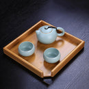 Bamboo Serving Tray Gongfu Style Tea Tabletop Natural Wooden Breakfast Serving Plate, loose Tea Collections Tray, Tea Tools