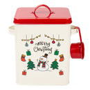Christmas Tin Gift Box Cookie Candy Storage Containers with Lids, Vintage Style Bread Box Kitchen Bread Bin