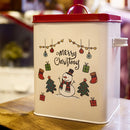 Christmas Tin Gift Box Cookie Candy Storage Containers with Lids, Vintage Style Bread Box Kitchen Bread Bin