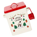 Christmas Tin Gift Box Cookie Candy Storage Containers with Lids, Vintage Style Bread Box Kitchen Bread Bin