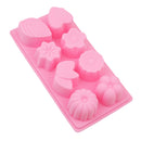 8-Cavity Silicone Flower Shape Cake Molds Decorating Ice Cube Trays for Cake Chocolate Cupcake