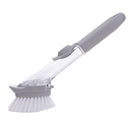 New Long Handle Plastic Brush Pan Pot Cleaning Brush Scraper Scourer Tool