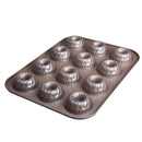 Fluted Cake Pan Mini Bundt Cake Pan Brownie Pan 12 Cavity Pastry Dessert Baking Pan, Kitchen Bakeware