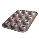 Fluted Cake Pan Mini Bundt Cake Pan Brownie Pan 12 Cavity Pastry Dessert Baking Pan, Kitchen Bakeware