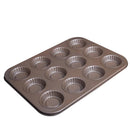 Mini Tart Pans Non Stick Carbon Steel Cake Baking Molds For Pies, Cheese Cakes, Desserts, Quiche Pan, 12 Cavity, Kitchen Bakeware