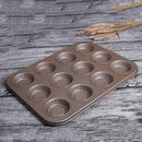 Mini Tart Pans Non Stick Carbon Steel Cake Baking Molds For Pies, Cheese Cakes, Desserts, Quiche Pan, 12 Cavity, Kitchen Bakeware