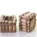Retro Natural Wooden Art Candle Holder Candlestick- Country Style Decor Dinner Atmosphere Decoration with Candle Cup
