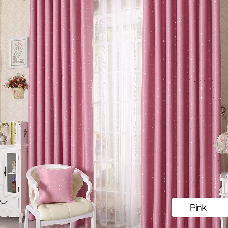 Honana WX-C13 Sky Star Blackout Curtains Thermal Insulated Grommets Drapes for Bedroom Decor