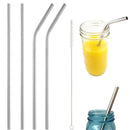 Stainless Steel Metal Drinking Straw Reusable Juice Pipe + Cleaner Brush + Box
