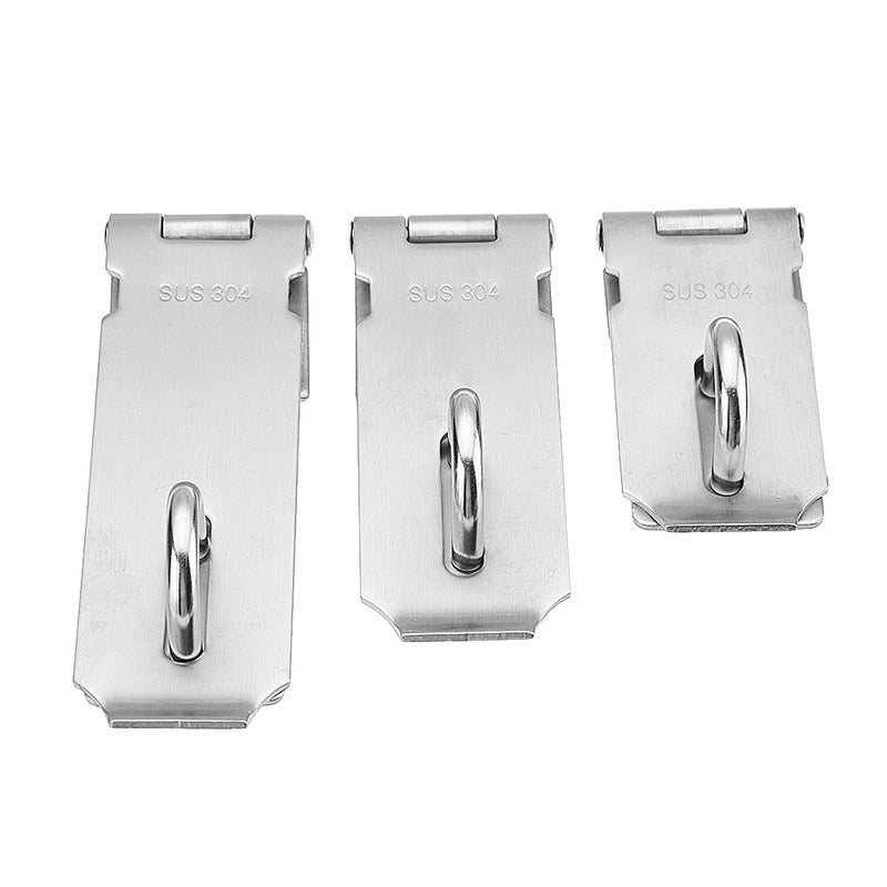 304 Stainless Steel Hasp Staple Safety Door Bolt Gate Lock Padlock Latch Waterproof With Screws