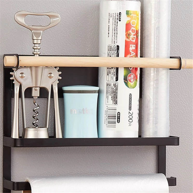 Kitchen Magnetic Storage Rack Fridge Rack Side Shelf Sidewall Holder Organizer Kitchen Storage Container