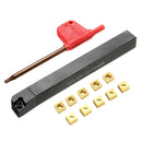 Machifit SCLCR1010H06 10x100mm Lathe Turning Tool Holder With 10pcs CCMT0602 Inserts