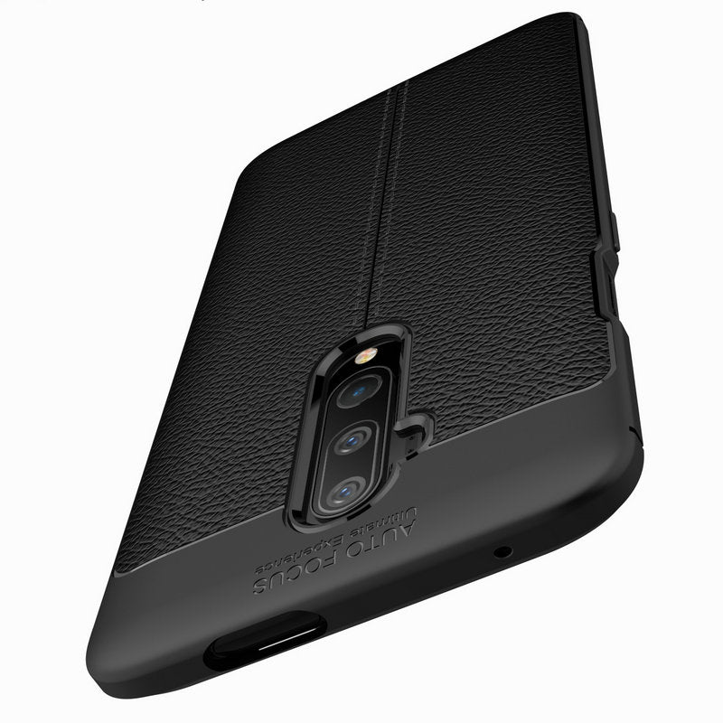 For OnePlus 7T Pro Case Bakeey Luxury Litchi Pattern Shockproof PU Leather&Silicone Protective Case