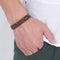 Vintage Multilayer Bracelets Antique Copper Mental Waves Leather Bracelet For Men