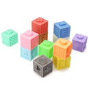 6/12 PCS Baby Grasp Rubber Squeeze Toy Developmental Model Building Learning Toys With Box Packing