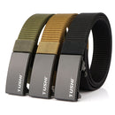 TUSHI 120cm Tactical Belt Military Security Elastic Waist Belt Automatic Buckle Casual Nylon Waistband
