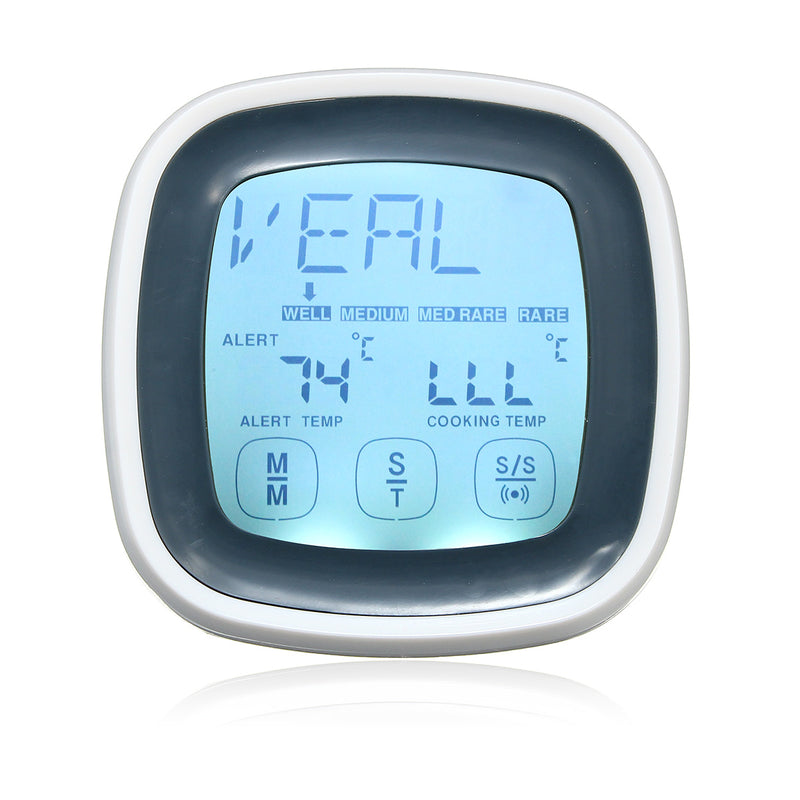 AUGIENB Digital Thermometer for Oven Digital LCD Display Probe Food Thermometer Timer Cooking Kitchen BBQ Meat Temperature