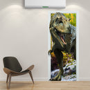 88X200CM PAG Imitative Door 3D Wall Sticker Fiery Dragon Tyrannosaurus Dinosaur Wall Decor Gift