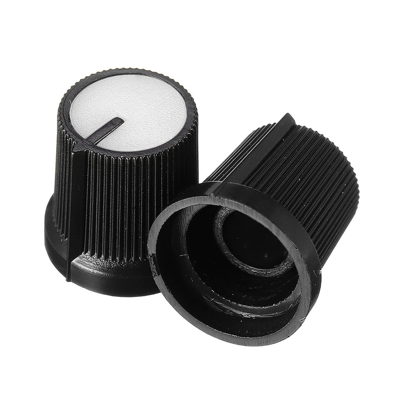 30Pcs White Plastic For Rotary Taper Potentiometer Hole 6mm Knob