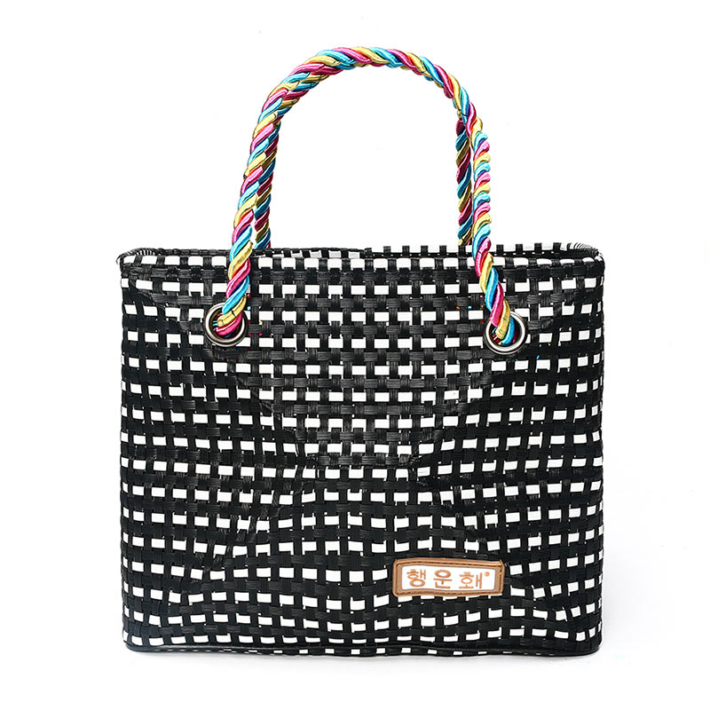 Honana HN-B68 Woven Travel Storage Bag Durable Waterproof Beach Tote Sturdy Stripe Bag