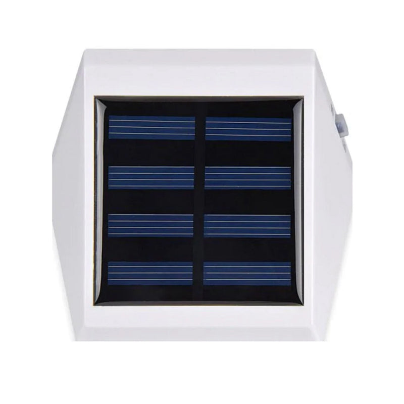 Solar Powered 4 LED Wall Light Outdoor Garden Fence Patio Door Lantern Lamp
