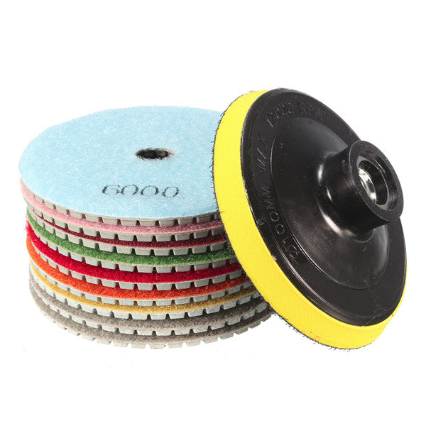 10pcs 4 Inch 50 to 6000 Grit Diamond Polishing Pads for Granite Marble Polish