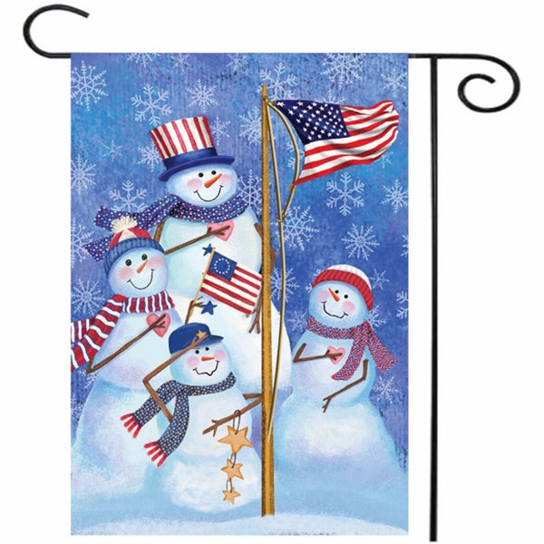 12.5" x 18" Christmas Snowmen Winter Welcome House Garden Flag Yard Banner Decorations