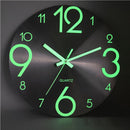Luminous Wall Clock Number Quartz Hanging Clocks Glow In The Dark Bedroom Decor